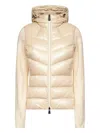 Moncler Ivory Zip-up Hooded Padded Cardigan In White