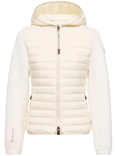 Moncler Zip Up Cardigan In White