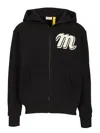 Moncler Zip Up Cardigan With Path Logo In Black