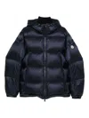 Moncler Hooded Zip-fastening Coat In Blue