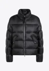 Moncler Zip-up Down Jacket In Black