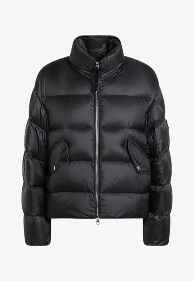 Moncler Zip-up Down Jacket In Black