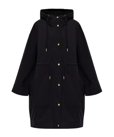 Moncler Zip-up Drawstring Jacket In Black