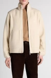 Moncler Stand Collar Zip Cardigan Sweater In Neutral