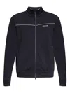 Moncler Zip-up Fleece Track Jacket In Blue