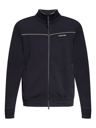 Moncler Zip-up Fleece Track Jacket In Blue