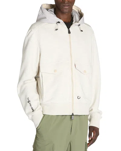 Moncler Zip Up Hooded Cardigan Jacket In Charcoal