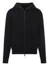 Moncler Zip-up Hooded Sweatshirt In Black