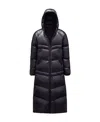 Moncler Zip-up Hooded Padded Coat In Black