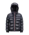 Moncler Enfant Logo Patch Padded Down Jacket In Blue