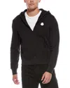 Moncler Grey Cotton Hoodie With Logo In Black