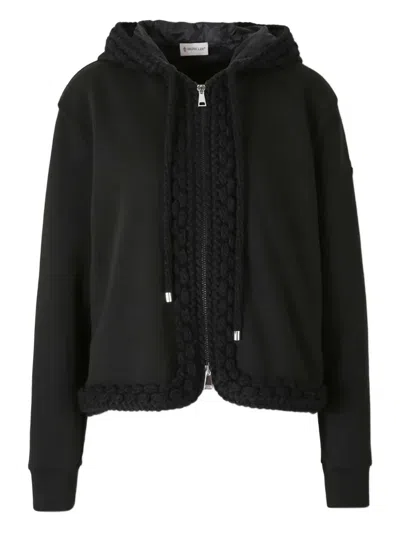 Moncler Zip-up Hoodie In Black