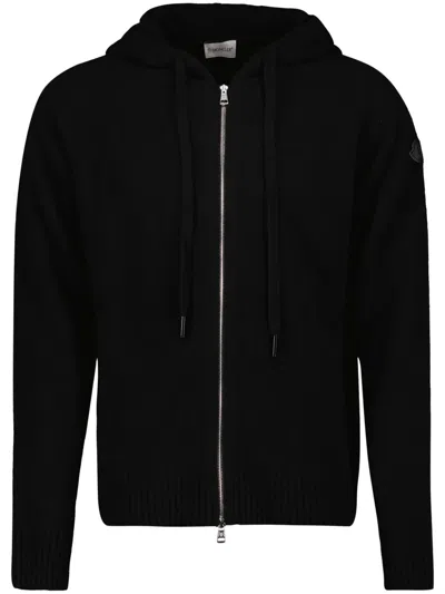 Moncler Zip-up Hoodie In Black