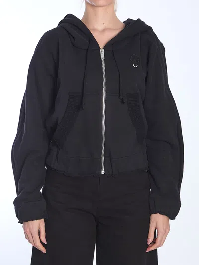 Moncler Zip-up Hoodie In Black