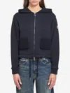 Moncler Cotton Blend Zip-up Hoodie In Blue