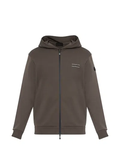 Moncler Zip-up Hoodie In Brown