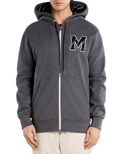 Moncler Zip Hooded Cotton Jersey Sweatshirt In Animal Print