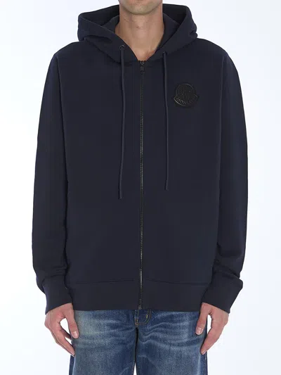 MONCLER ZIP-UP HOODIE IN COTTON