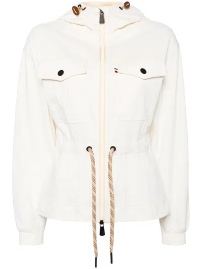 Moncler Zip-up Hoodie In White