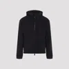 Moncler Zip Up Jacket With Hood And Pockets In Black
