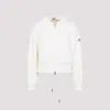 Moncler Cotton Fleece Zip Up Jacket In White