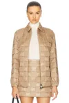 Moncler Logo-appliqué Jacket In Tan