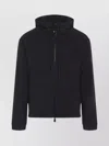 Moncler Zip Up Jacket With Hood And Pockets In Black