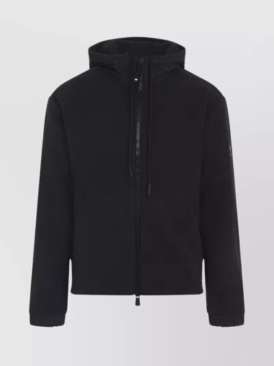 MONCLER ZIP UP JACKET WITH HOOD AND POCKETS