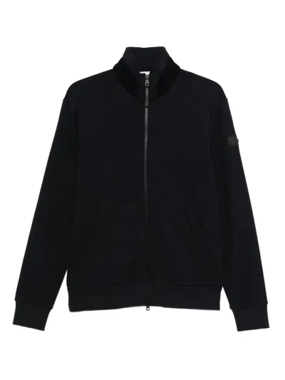 Moncler Zip-up Logo-patch Sweatshirt In Black