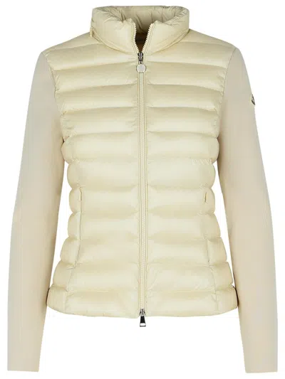 Moncler Zip-up Long-sleeved Jacket In Sand