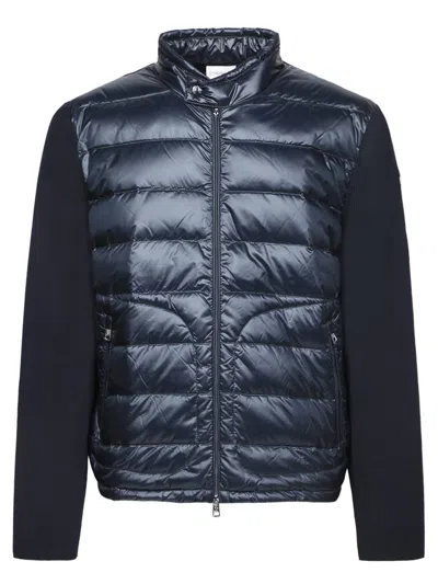 MONCLER ZIP UP NAVY CARDIGAN DOWN JACKET