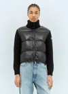 Moncler Down-paneled Virgin Wool Cardigan In Black