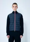 Moncler Padded-panels Cardigan In Navy