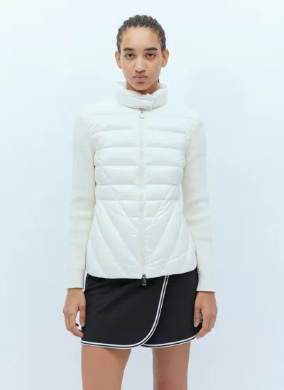 Moncler Zip-up Padded Cardigan In White