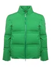Moncler Zip-up Padded Coat In Green