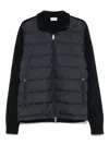 Moncler Cotton Padded Cardigan Zip In Black
