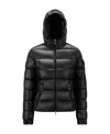 Moncler Gles Hooded Short Down Jacket Black In Black