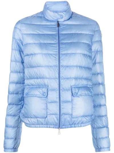 Moncler Zip-up Padded Jacket In Teal