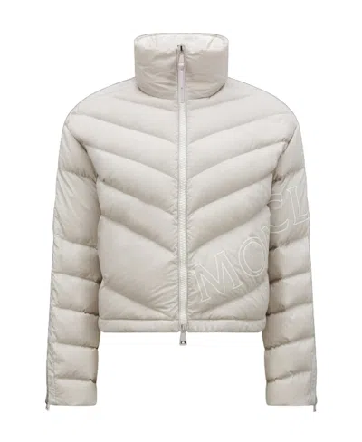 Moncler Zip-up Padded Jacket In Gray