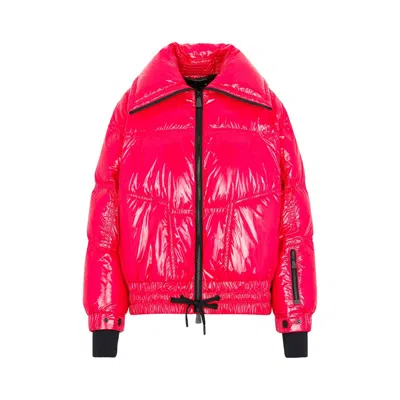 Moncler Zip-up Padded Jacket In Fucsia