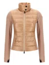 Moncler Grenoble Antiqued Stretch Polyester Jacket In Neutral