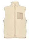 Moncler Zip-up Patch-pocket Gilet In Neutral