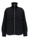 Moncler Zip-up Patch-pockets Shirt In Black