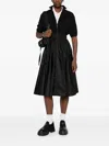 Moncler Zip-up Pleated Midi Dress In Black