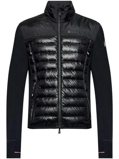 Moncler Padded Sweatshirt With High Collar And Long Sleeves In Black