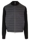 MONCLER PADDED WOOL AND CASHMERE CARDIGAN