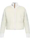 Moncler White Paneled Down Jacket In Neutrals