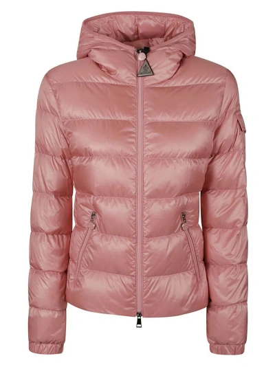 Moncler Zip Up Puffer Jacket In Pink