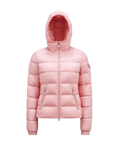 Moncler Zip Up Puffer Jacket In Pink