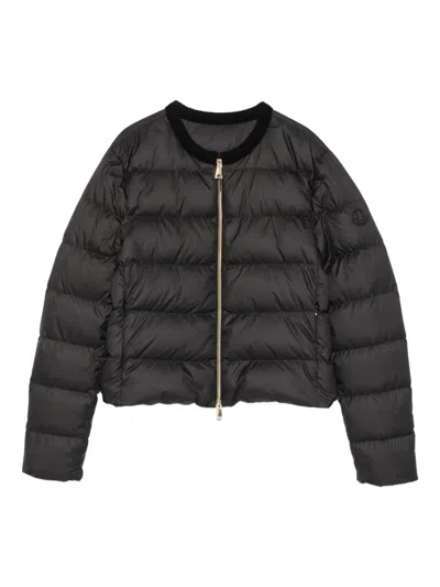 Moncler Zip-up Quilted Jacket In Blue